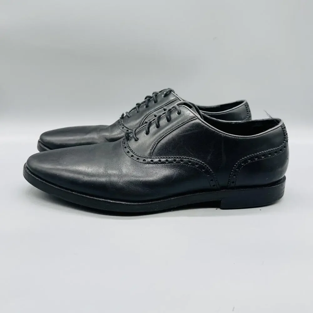 Cole Haan Shoes Mens 11 Black Leather Grand OS Brogue Oxford Lace Up Dress